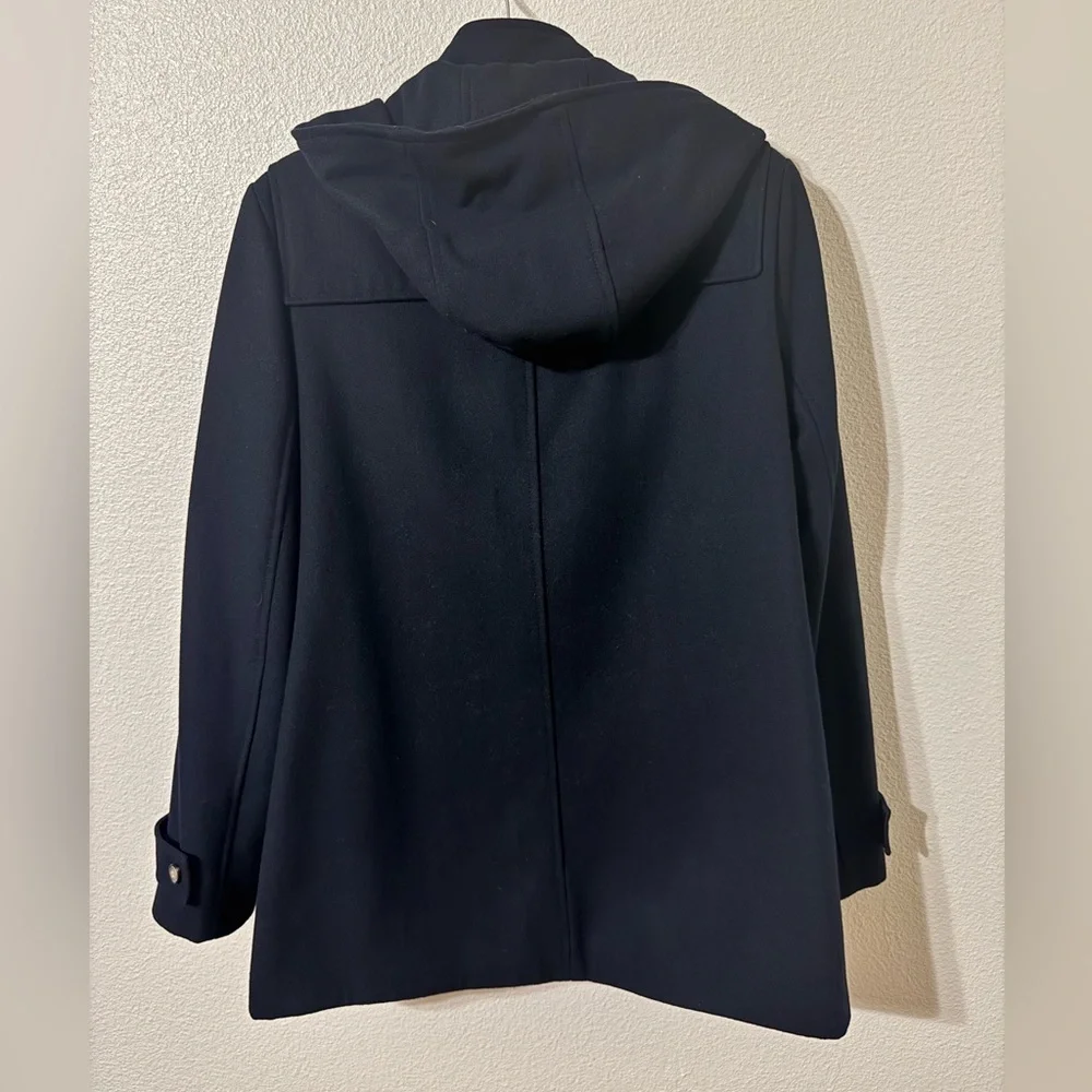 Liz Claiborne Black Peacoat with Toggle, Hood and Zipper - Picture 10 of 10